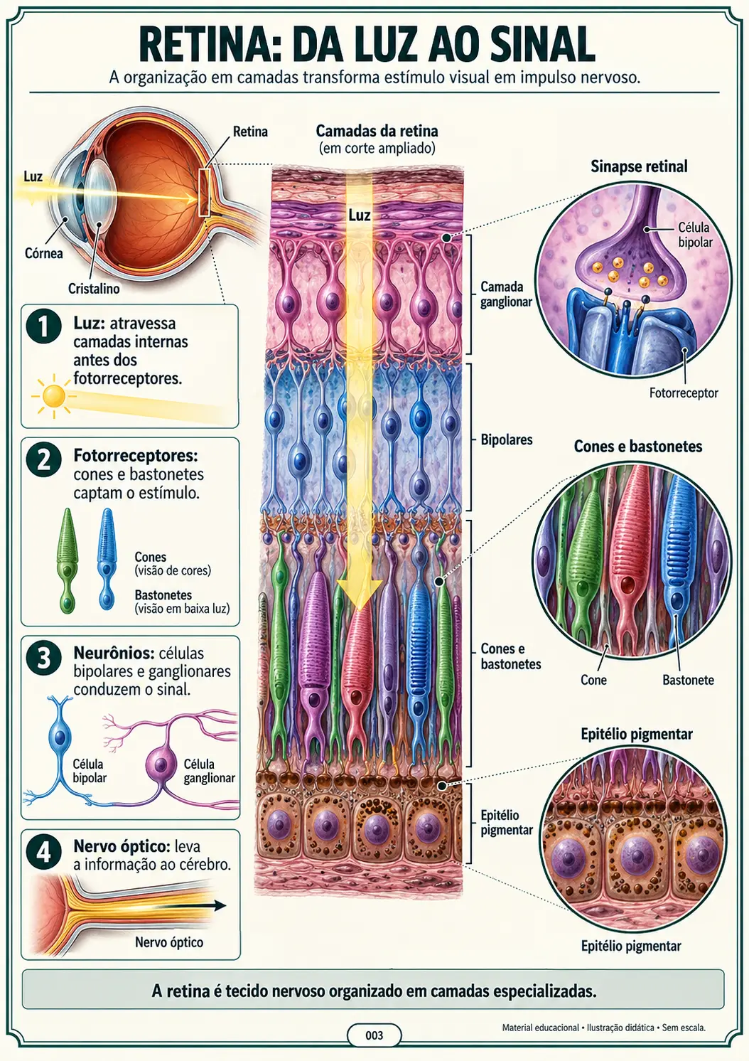 Retina — Da Luz ao Sinal: Camadas Especializadas