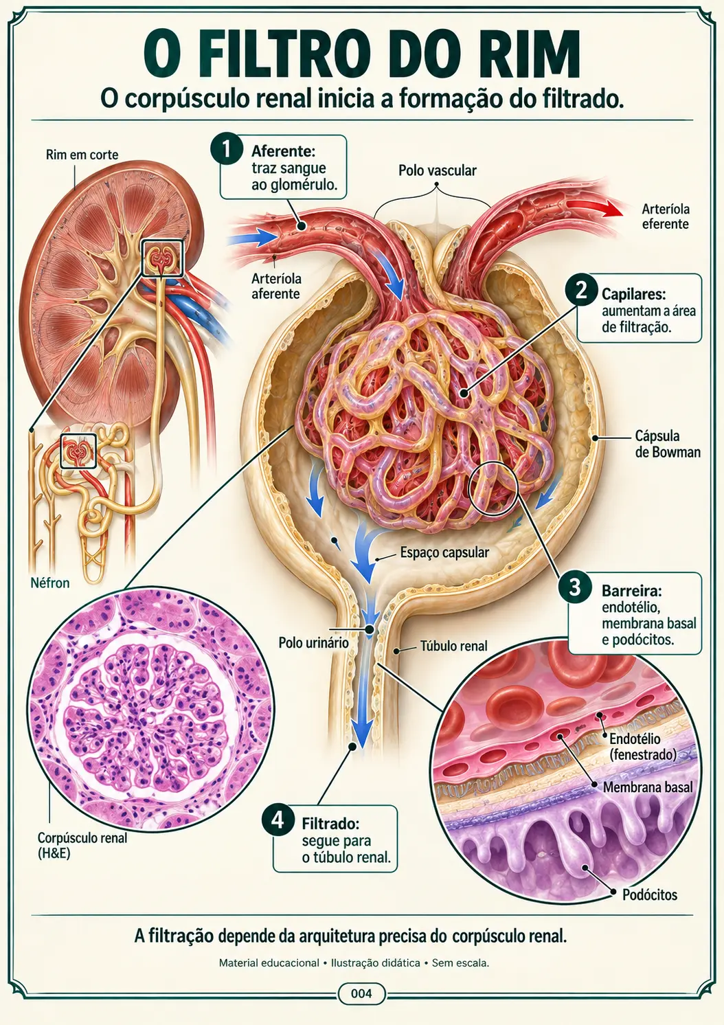 O Filtro do Rim — Corpúsculo Renal e Filtração